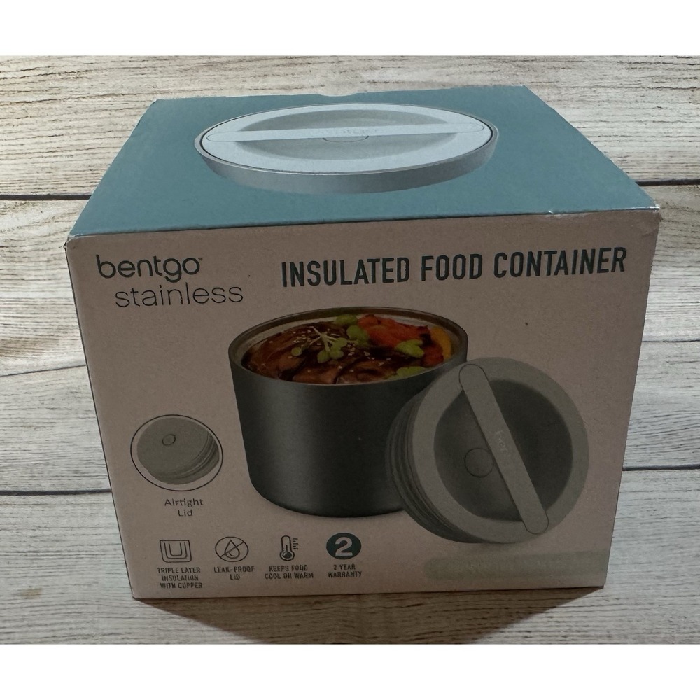 NIB Bentgo Stainless Double Walled Insulated Aqua Food Container New in Box